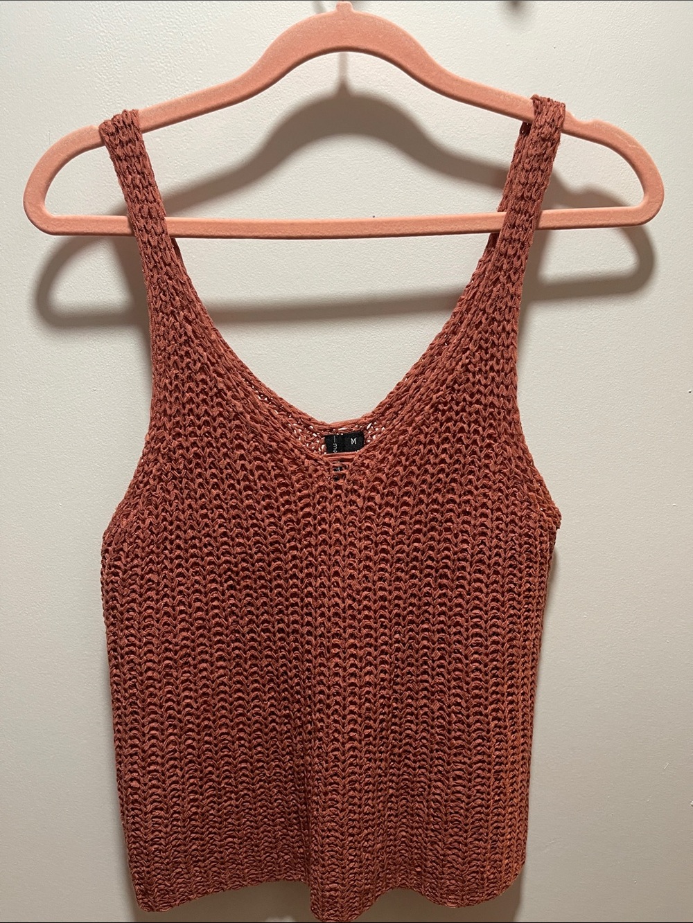 NWT Crochet Rust Knit Top